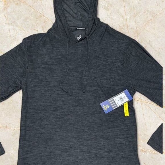 Rugby University Stretch Men’s Black Long Sleeve Hooded Size M - Picture 2 of 8